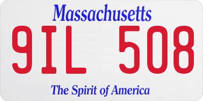 MA license plate 9IL508