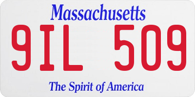 MA license plate 9IL509