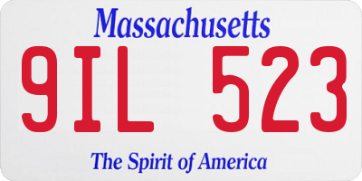 MA license plate 9IL523