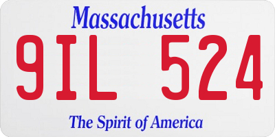 MA license plate 9IL524