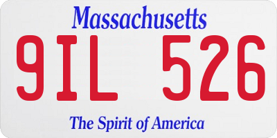 MA license plate 9IL526