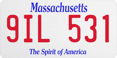 MA license plate 9IL531