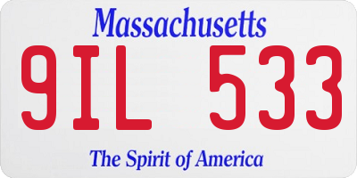 MA license plate 9IL533