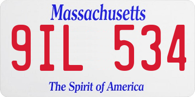 MA license plate 9IL534