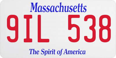 MA license plate 9IL538