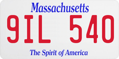 MA license plate 9IL540