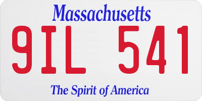 MA license plate 9IL541