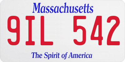MA license plate 9IL542