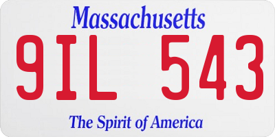 MA license plate 9IL543