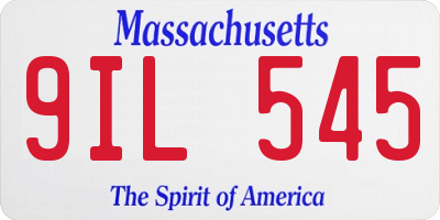 MA license plate 9IL545