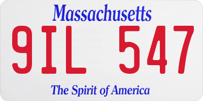 MA license plate 9IL547