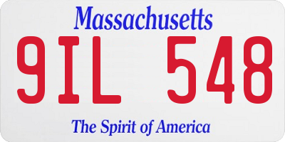 MA license plate 9IL548