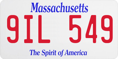 MA license plate 9IL549
