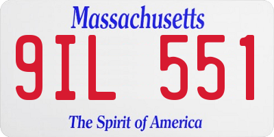 MA license plate 9IL551