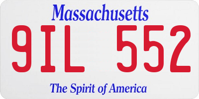 MA license plate 9IL552