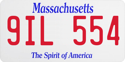 MA license plate 9IL554