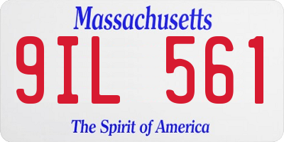 MA license plate 9IL561