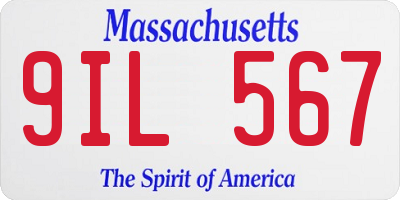 MA license plate 9IL567