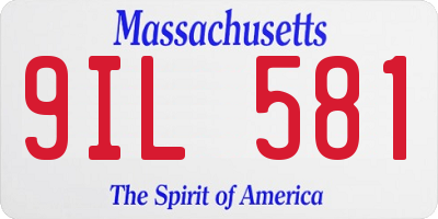 MA license plate 9IL581