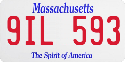 MA license plate 9IL593