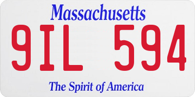 MA license plate 9IL594