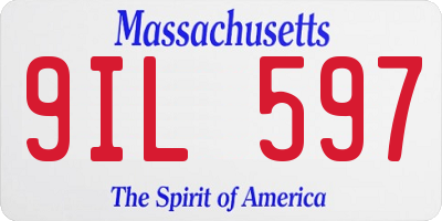 MA license plate 9IL597