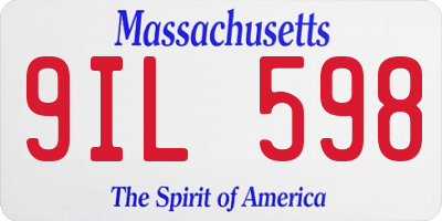 MA license plate 9IL598