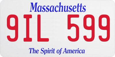 MA license plate 9IL599