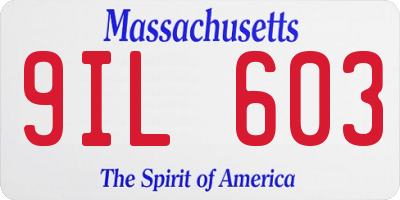 MA license plate 9IL603