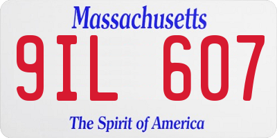 MA license plate 9IL607