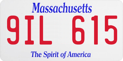 MA license plate 9IL615