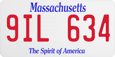 MA license plate 9IL634