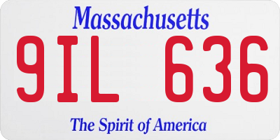 MA license plate 9IL636