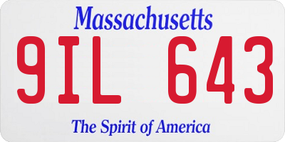 MA license plate 9IL643