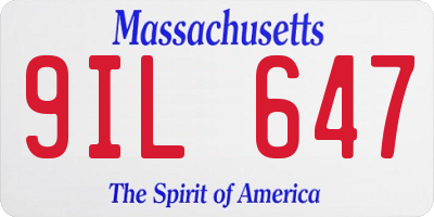 MA license plate 9IL647