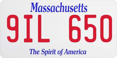 MA license plate 9IL650