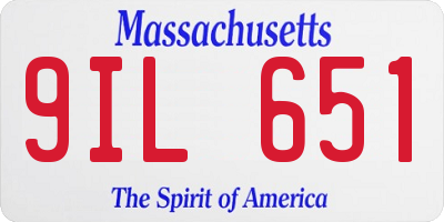 MA license plate 9IL651