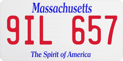 MA license plate 9IL657