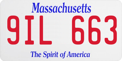 MA license plate 9IL663