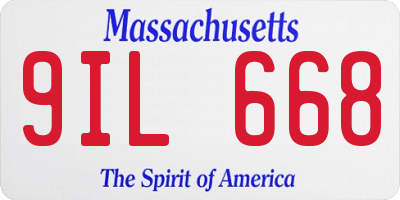 MA license plate 9IL668