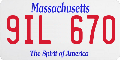MA license plate 9IL670