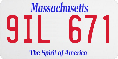 MA license plate 9IL671