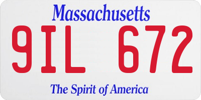 MA license plate 9IL672