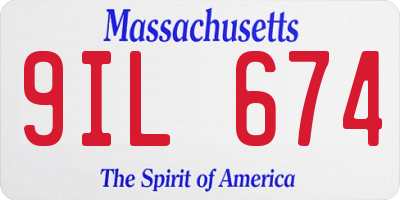 MA license plate 9IL674