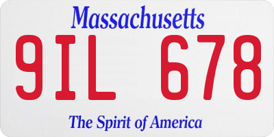 MA license plate 9IL678