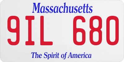 MA license plate 9IL680
