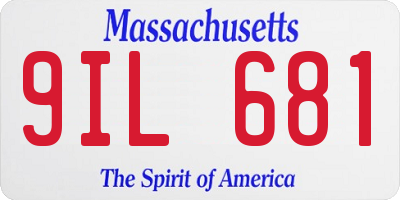 MA license plate 9IL681