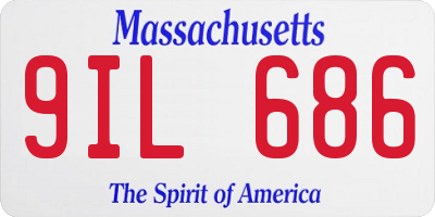MA license plate 9IL686
