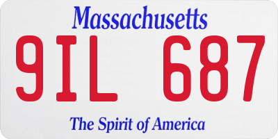 MA license plate 9IL687