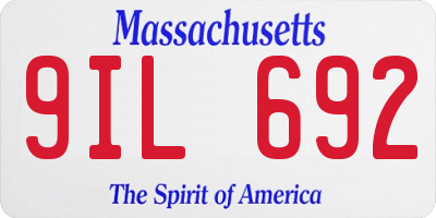 MA license plate 9IL692